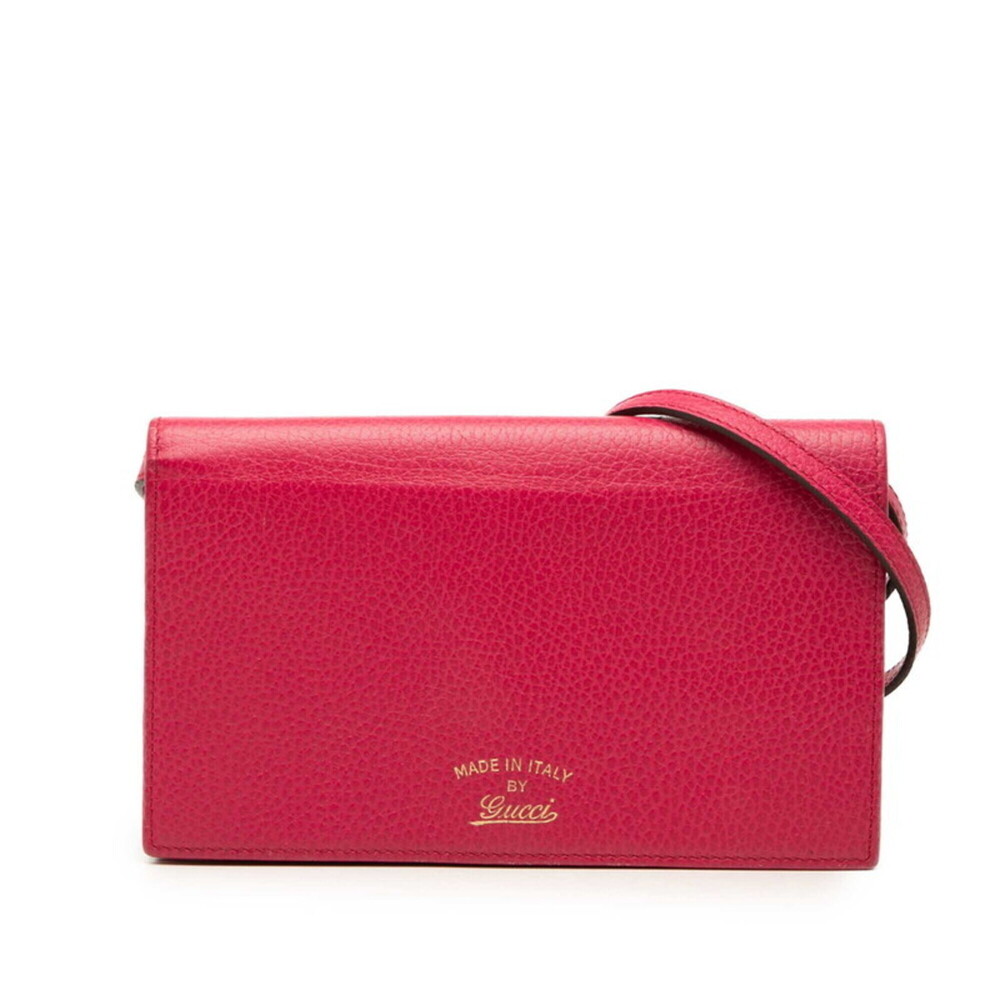 Gucci Swing Wallet Shoulder Bag, Crossbody 368231, Pink Leather, Women's, GUCCI